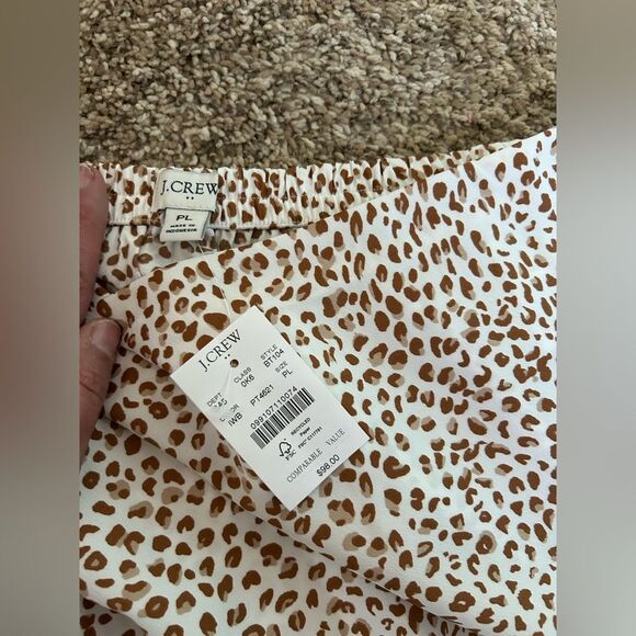 J. Crew Printed Slip Skirt Size Petite Large Cheetah Leopard NWT $98 retail - Picture 6 of 11